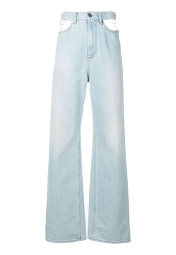 Maison Margiela cut-out wide leg jeans - Blue