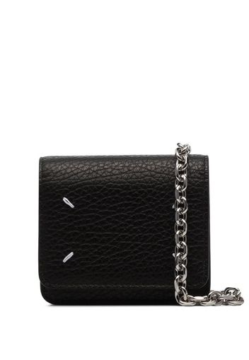 black mini leather chain cross body bag