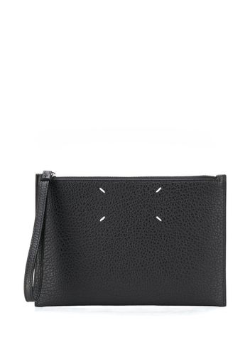 stitch detailed zipped clutch