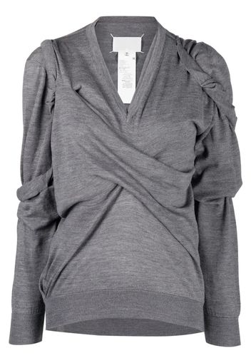 Maison Margiela asymmetric pinched pullover - Grey