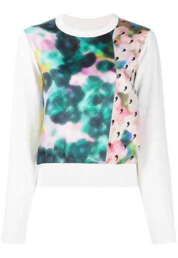 abstract print silk top