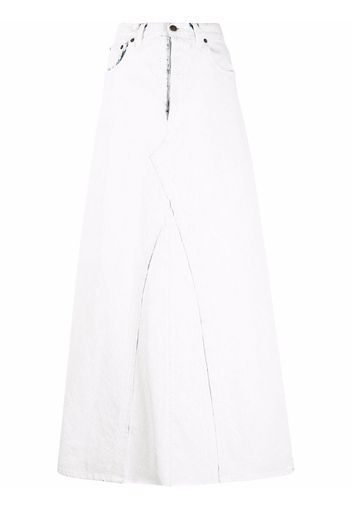 Maison Margiela high-waisted denim maxi skirt - White