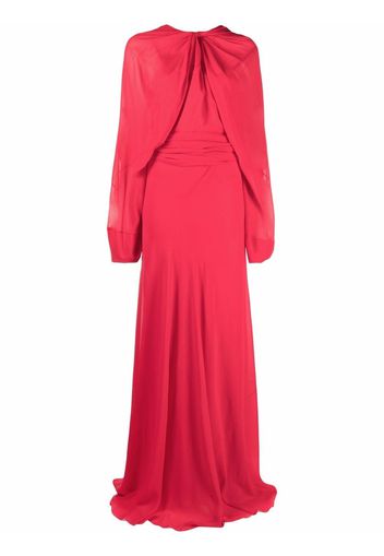 Maison Margiela draped long-sleeve evening dress - Red