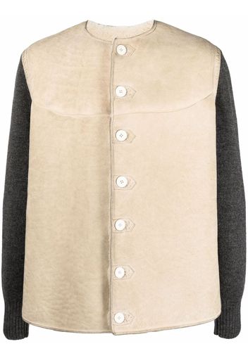 Maison Margiela colour-block leather jacket - Neutrals