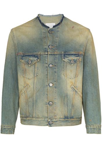 Maison Margiela raw-cut collar denim jacket - Neutrals