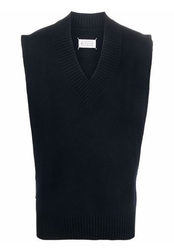 Maison Margiela V-neck knit stole - Blue