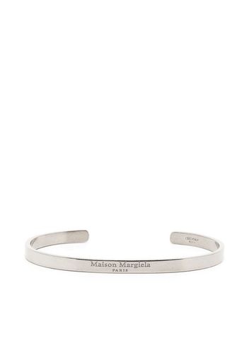 Maison Margiela logo-engraved cuff bracelet - Silver