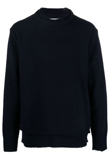 Maison Margiela crew-neck layered jumper - Blue