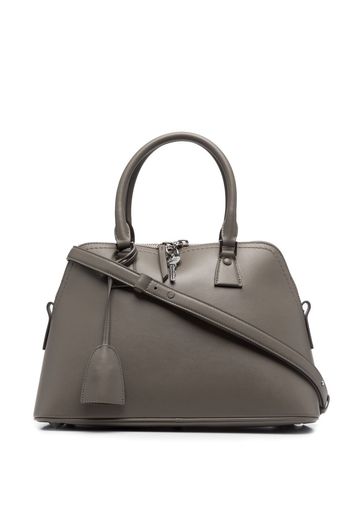 Maison Margiela logo-patch leather tote bag - Grey