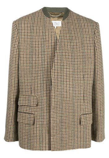 Maison Margiela houndstooth-pattern wool blazer - Brown