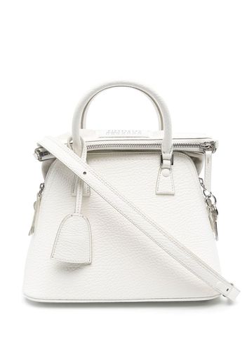 Maison Margiela numbers-patch leather tote bag - White