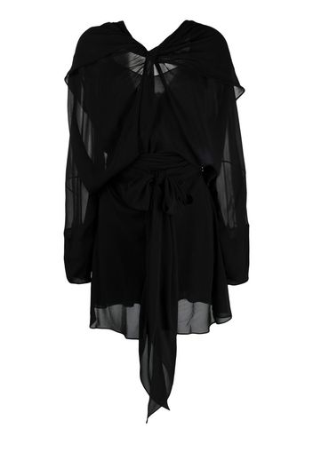 Maison Margiela draped long-sleeved mini dress - Black