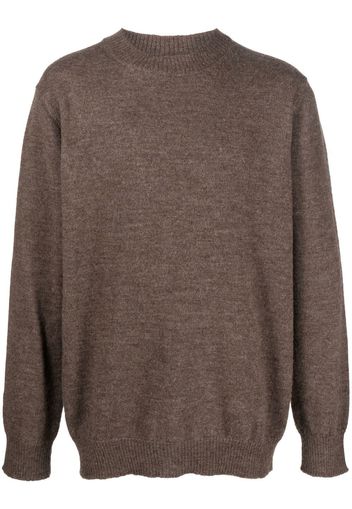 Maison Margiela fine-knit ribbed-trim jumper - Brown