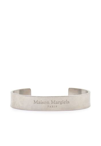 Maison Margiela engraved-logo cuff bracelet - Silver