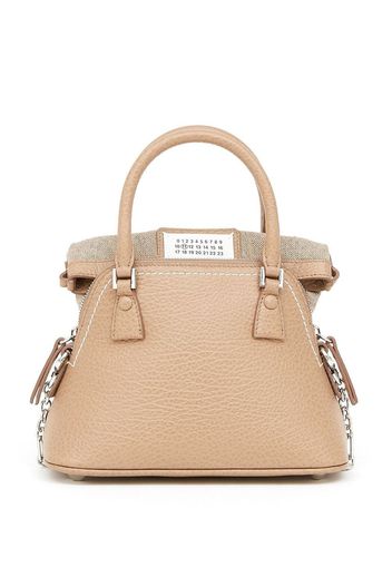 Maison Margiela logo-patch leather shoulder bag - Neutrals