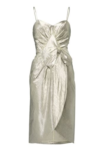 Maison Margiela gathered bow detail midi dress - Silver