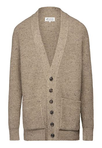 Maison Margiela speckle knit V-neck cardigan - Brown