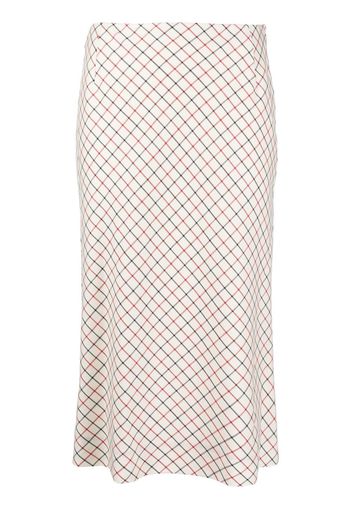 Maison Margiela check-pattern mid-length skirt - White