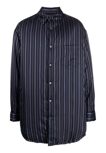 Maison Margiela padded stripe-print coat - Blue