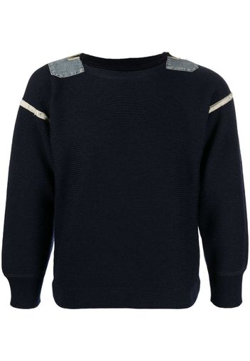 Maison Margiela patchwork-detail knit jumper - Blue