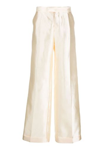 Maison Margiela straight-leg silk trousers - Neutrals