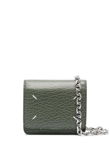 Maison Margiela four-stitch leather chain wallet - Green