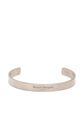 Maison Margiela logo-engraved open-cuff bracelet - Silver