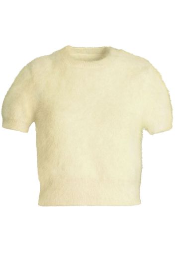 Maison Margiela brushed short-sleeved knitted top - Yellow