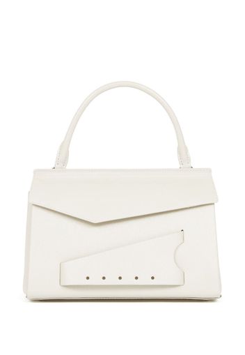 Maison Margiela small grained leather tote bag - White