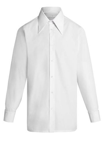 Maison Margiela straight-point collar cotton shirt - White