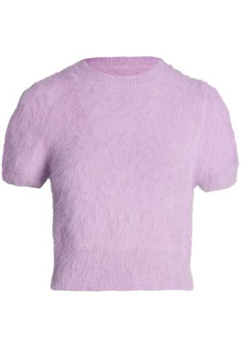 Maison Margiela brushed short-sleeved knitted top - Purple