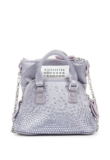 Maison Margiela numbers-motif rhinestone shoulder bag - Grey