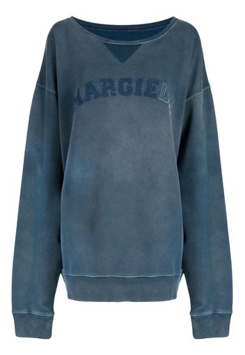 Maison Margiela logo-print faded sweatshirt - Blue