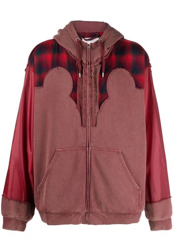 Maison Margiela check-print wool hoodie - Red