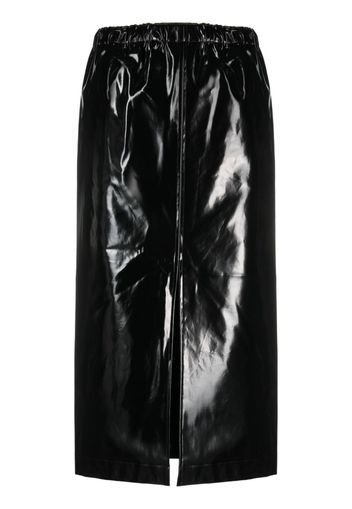 Maison Margiela four-stitch patent midi skirt - Black