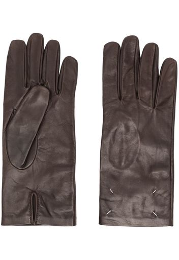 Maison Margiela four-stitch logo leather gloves - Brown