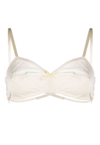 Maison Margiela bow-detail mesh bra - Neutrals