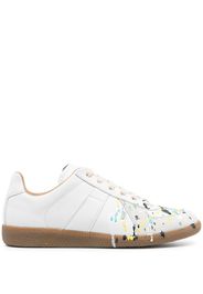 paint-splatter low-top sneakers