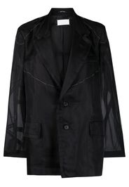 Maison Margiela sheer-panel single-breasted jacket - Black