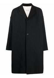 Maison Margiela single breasted pinstripe coat - Black