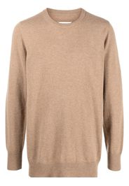 Maison Margiela fine-knit ribbed-trim jumper - Brown