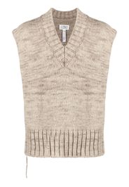 Maison Margiela chunky-knit V-neck sleeveless jumper - Neutrals