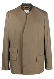 Maison Margiela collarless single-breasted wool blazer - Green