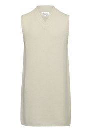 Maison Margiela wool V-neck intarsia-knit dress - Grey