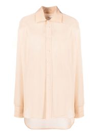 Maison Margiela oversized four-stitch silk shirt - Neutrals