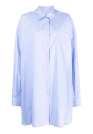 Maison Margiela spread-collar long cotton shirt - Blue