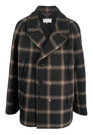 Maison Margiela check-pattern wool coat - Black