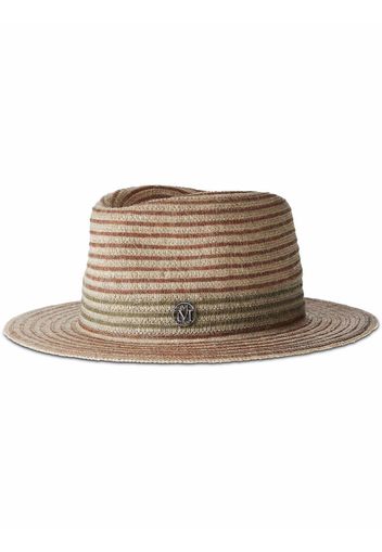 Maison Michel Andre striped linen-blend fedora - Neutrals