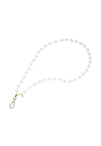 Maison Michel pearl-design bag charm - White