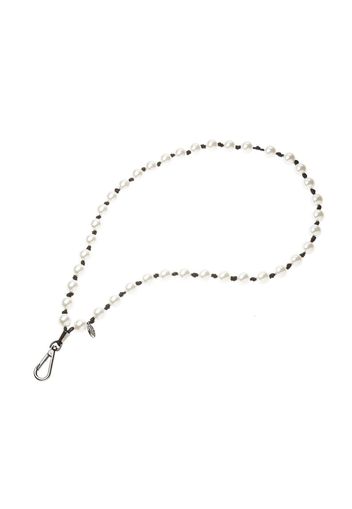 Maison Michel pearl-design bag charm - Black